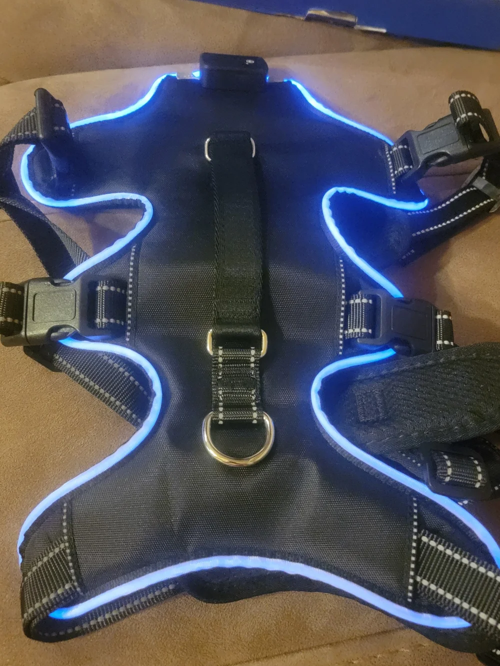 Light Up Dog Harness - Black - Unbranded Size XL Nwob